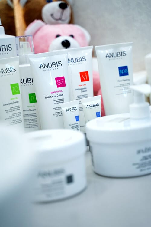 Anubis professional skincare line: cleansing, moisturising and peeling products